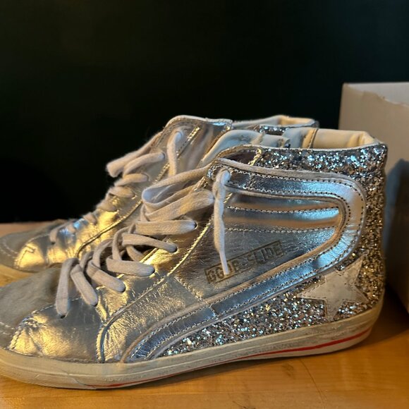 gGolden goose suede toe laminated and glitter quarter leather silver, size 39 - Picture 4 of 7